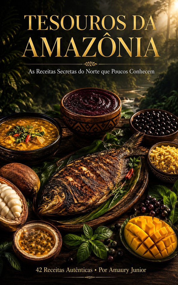 Capa do e-book Tesouros da Amazônia, por Amaury Junior